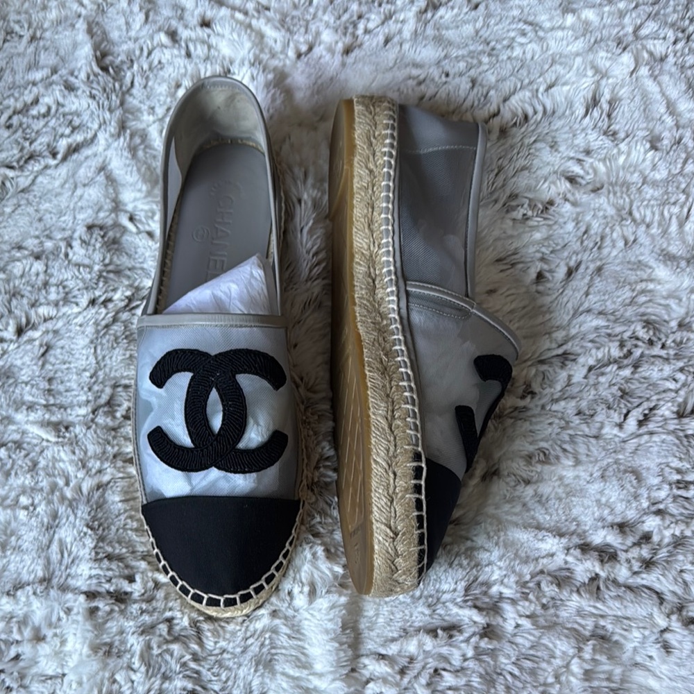 Chanel Women's Espadrilles - Black and Grey